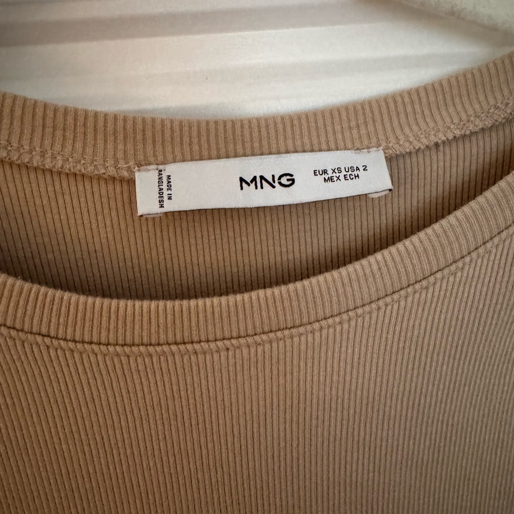 Mango Ribbed Beige Dress - Picture 2 of 2